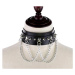 Camerazar Gotický kožený náhrdelník Punk, černý, šířka 45 mm, délka 45 cm