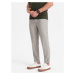 Ombre Clothing Trendy světle šedé chinos kalhoty s elastickým pásom V1 PACP-0157