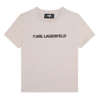 Dětské bavlněné tričko Karl Lagerfeld béžová barva, s potiskem