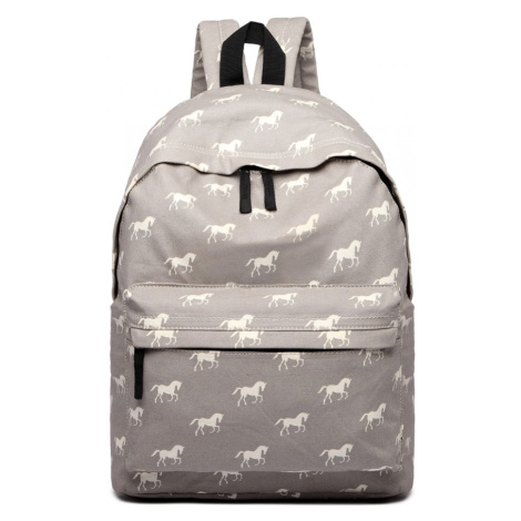 Konofactory Šedý vzorovaný batoh do školy „Horses“