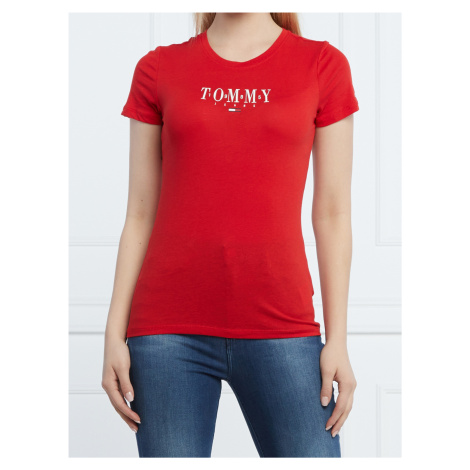 Tommy Jeans dámské červené tričko Tommy Hilfiger