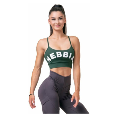 Nebbia Classic Hero Cut-Out Sports Bra Dark Green Fitness spodní prádlo
