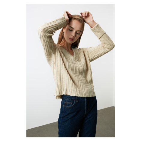 Trendyol Stone Flow Detailed Knitwear Sweater