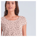 Blancheporte Noční bavlněná košile s leopardím vzorem růžová/hnědošedá