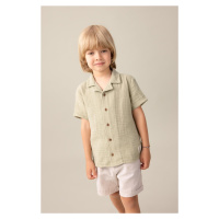 DEFACTO Baby Boy Open Collar Muslin Short Sleeve Shirt