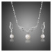 Francesca Petrucci Souprava náhrdelníku a náušnic Swarovski Elements Eloisa, perla SET0230 Bílá/