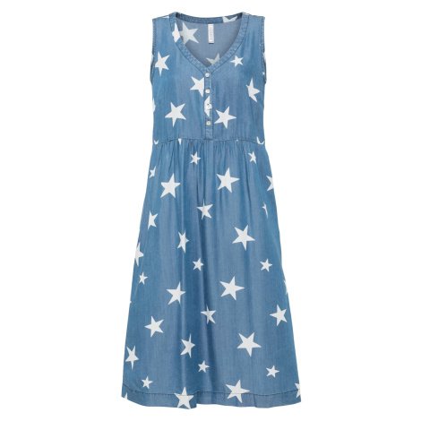 Bonprix RAINBOW šaty s hvězdami v riflovém vzhledu Barva: Modrá, Mezinárodní