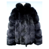 Zimní kožešinová bunda kožich se stojatým límcem