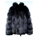 Zimní kožešinová bunda kožich se stojatým límcem