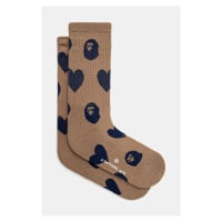 Ponožky A Bathing Ape I Love Bape Monogram dámské, šedá barva, 1K80284001