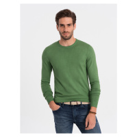 Ombre Classic men's sweater with round neckline - green