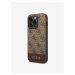 Guess PU 4G Stripe Zadní Kryt pro iPhone 14 Pro Brown