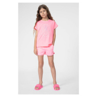 Dětské bavlněné šortky 4F růžová barva, hladké