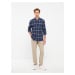 LC Waikiki Men's Regular Fit Long Sleeve Plaid Gabardine Shirt