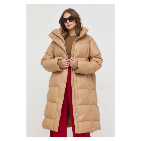 Péřová bunda BOSS dámská, béžová barva, zimní Hugo Boss
