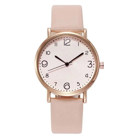 Dámské analogové hodinky – arabské číslice, kožený pásek