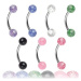 Piercing do obočí - kuličky se třpytkami - Barva piercing: Růžová
