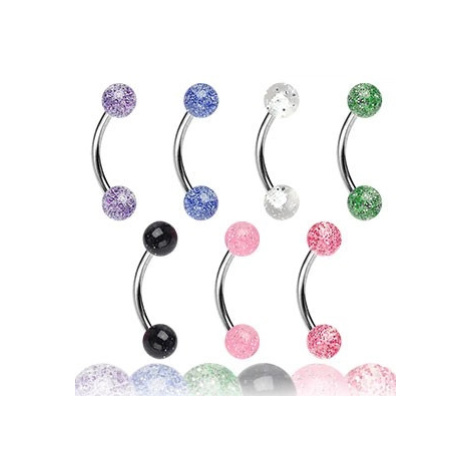 Piercing do obočí - kuličky se třpytkami - Barva piercing: Růžová Šperky eshop