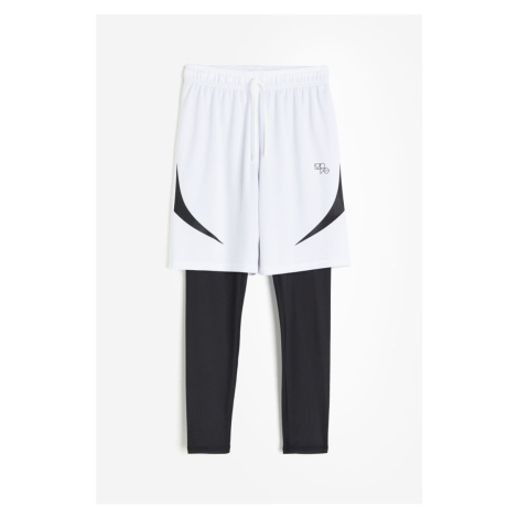 H & M - Sportovní legíny's šortkami - bílá H&M