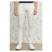 AC&Co / Altınyıldız Classics Men's White Slim Fit Slim Fit 5 Pockets Flexible Chino Trousers.