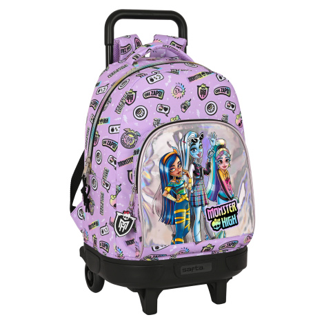 Safta MONSTER HIGH "BEST BOOS" dívčí školní batoh na kolečkách - 33L