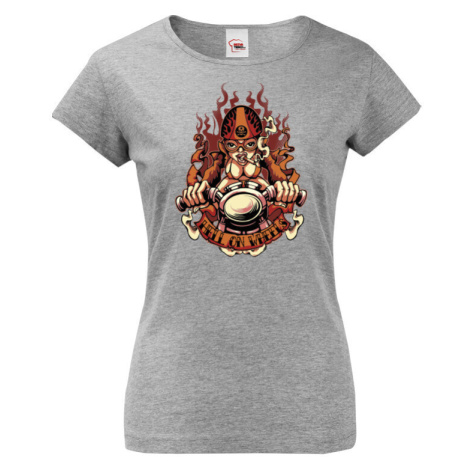 Dámské tričko s potiskem Biker girl - skvělé tričko pro motorkářky BezvaTriko
