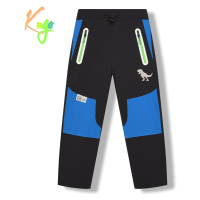 Chlapecké softshellové kalhoty - KUGO HK7576, šedá / zelené zipy Barva: Šedá