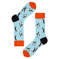 Penguin veselé ponožky unisex vysoké 043 světle modrá
