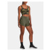 Khaki sportovní crop top tílko Under Armour Meridian Fitted CropTankPrnt