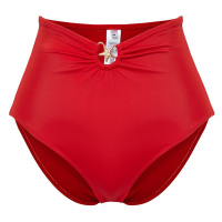 Trendyol Red Premium Accessory High Waist Hipster Bikini Bottom