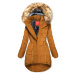 Karamelová prošívaná zimní bunda s kapucí