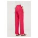 Kalhoty Max Mara Leisure dámské, růžová barva, široké, high waist