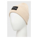 Bavlněná čepice Calvin Klein béžová barva, z tenké pleteniny