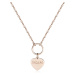 S`Agapõ Růžově zlacený náhrdelník s přívěskem srdce Happy SHAC41