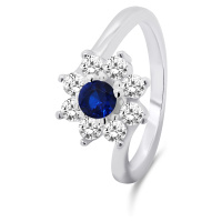 Brilio Silver Krásný stříbrný prsten se zirkony RI053WB