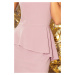 Elegantní dámské midi šaty v barvě lila s volánkem model 5943396