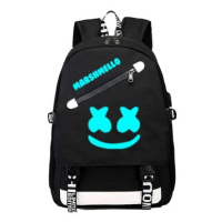 MDS Cestovní batoh SMILE s USB a micro jack výstupem - zářící ve tmě