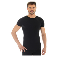 Pánské tričko Brubeck Wool Comfort s krátkým rukávem černá