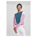 Ladies 3-Tone Arrow Crew - jasper/coolpink/wht