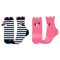 Minnie Mouse - licence Dívčí ponožky - Minnie Mouse 52348212, lososová / proužek Barva: Mix bare