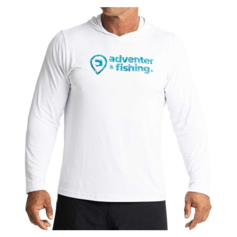 ADVENTER & FISHING UV HOODED Pánské funkční hooded UV tričko, bílá, velikost ADVENTER&FISHING