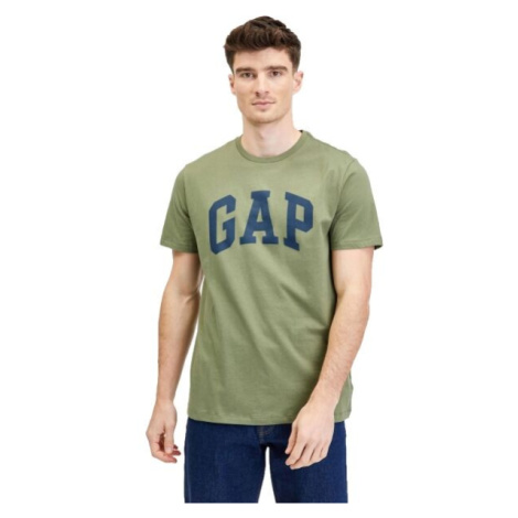 GAP BASIC LOGO Pánské tričko, khaki, velikost
