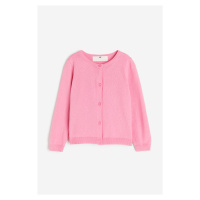 H & M - Propínací svetr z bavlny - růžová