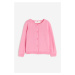 H & M - Propínací svetr z bavlny - růžová