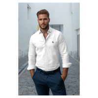 Trendyol White Regular Fit Embroidered Detail Oxford Smart Shirt