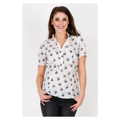 Awama Woman's Shirt A89 Ecru/Pattern