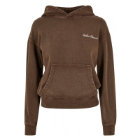 Ladies Small Embroidery Terry Hoody - brown