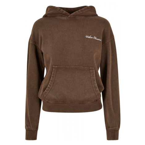 Ladies Small Embroidery Terry Hoody - brown Urban Classics