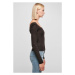 Ladies Rib Squared Neckline Longsleeve - black