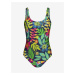 Modro-zelené dámské veselé jednodílné plavky Dedoles Tukan v džungli